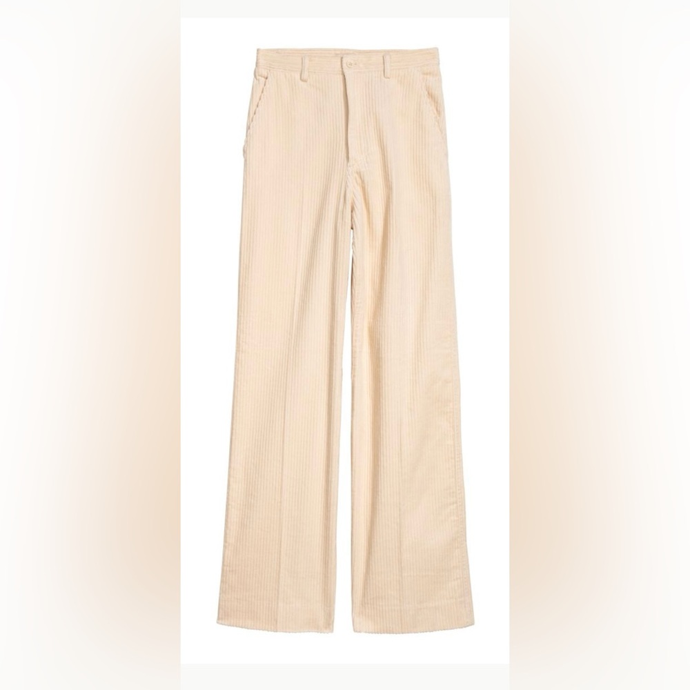 H&M High Waisted Corduroy Fitted Wide Leg Pants Size 8